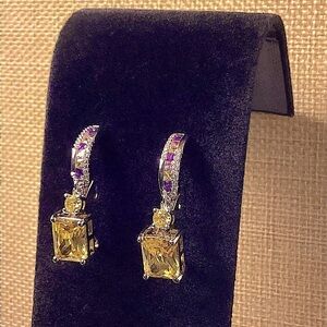 Sterling Silver Citrine Dangling Earrings